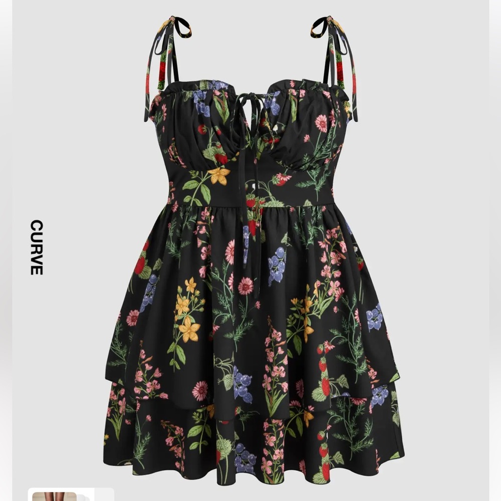 Floral Black Sundress